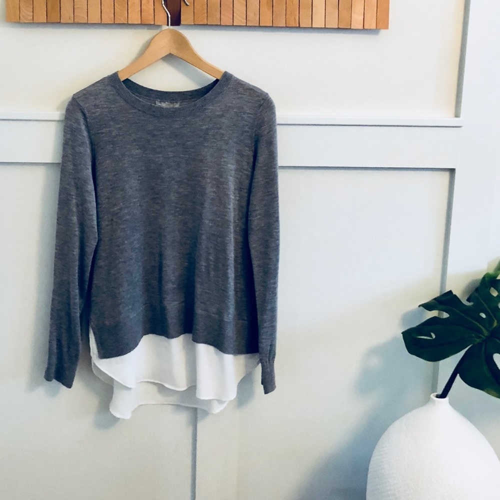 H&M layered sweater in Heathered Gray
